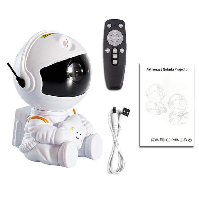 astronaut projector night light avec télécommande et câble USB