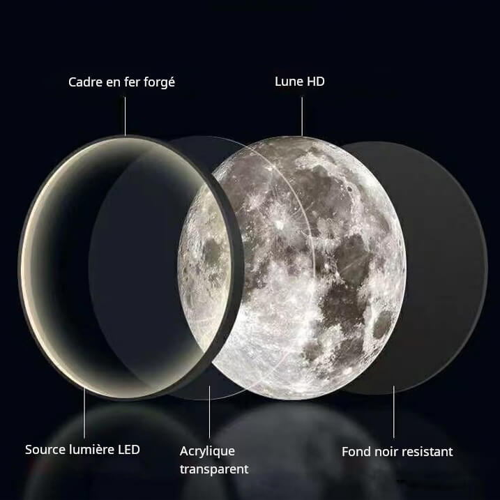 deco vieille lune lumineuse à accrocher au mur