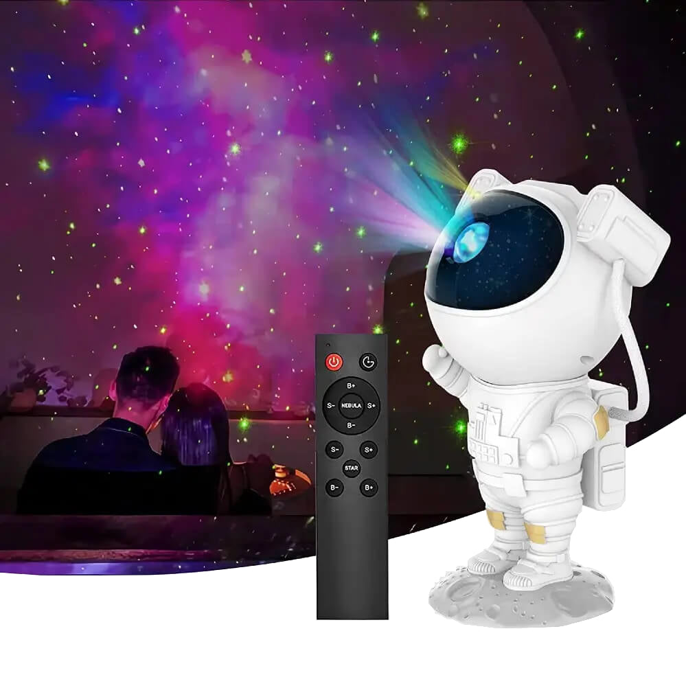petit figurine astronaut galaxy projector