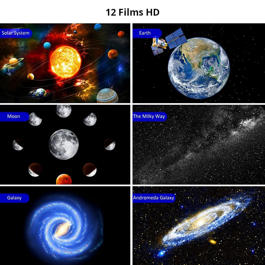 projection de lumière de l'univers au plafond de la chambre