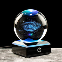 Thumbnail for Boule en verre galaxie avec socle LED