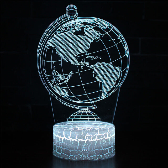 Veilleuse globe hologramme 3D lumineux