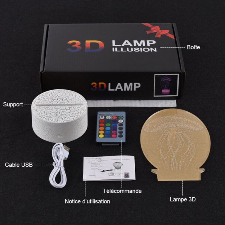 Lampe veilleuse holographique LED
