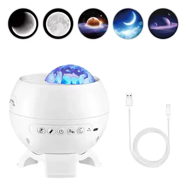 Veilleuse projecteur cosmique avec projection d'objets spatial