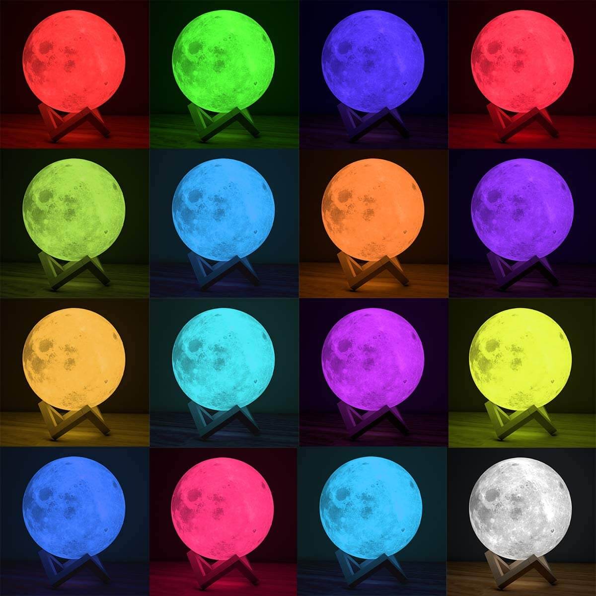 lampe veilleuse lune spherique qui change de couleur