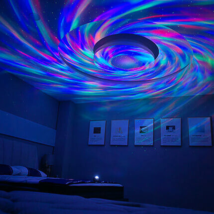 projection de lumiere galaxy au plafond