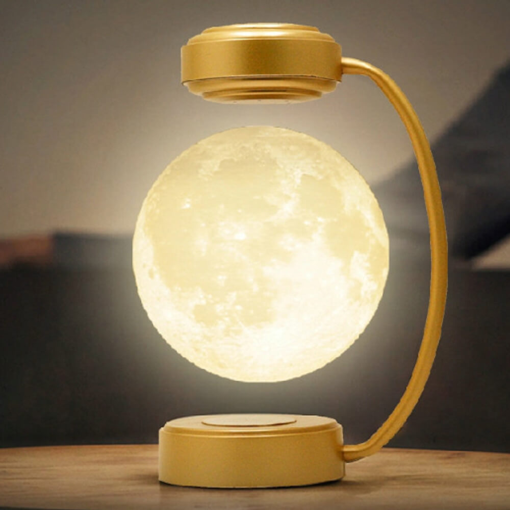 Lampe de chevet avec une lune en lévitation