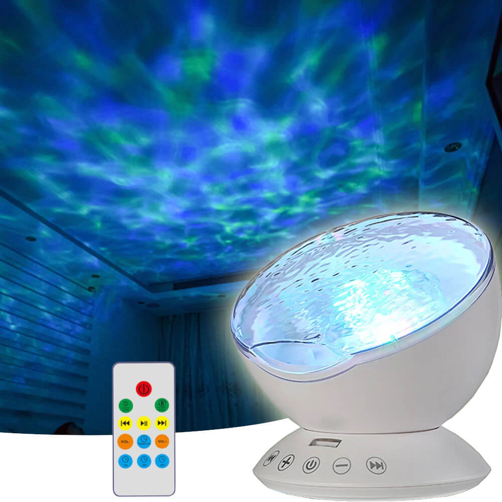 Projecteur Ciel Étoilé Aurore Boréale - Lampe LED 16 Couleurs Avec Télécommande - Veilleuse Vague Océanique