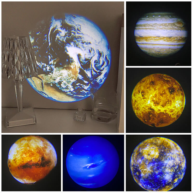 Veilleuse projection planètes du système solaire sur le mur de la chambre