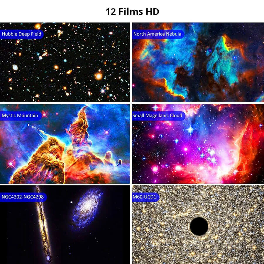 projection lumineuse de l'univers dans le noir